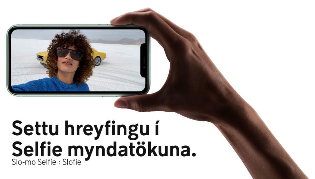 Settu hreyfingu í Selfie myndatökuna.